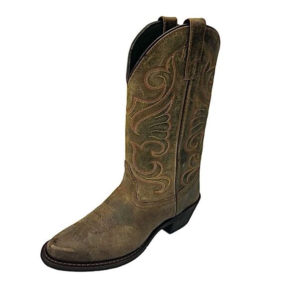 Laredo Bridget 51084 Brown Leather Cowboy Boots Women’s Size 8 M Western 12” - Picture 2 of 10